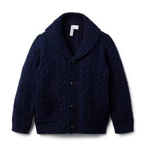 Janie and Jack Boys Connor Cable Shaw Cardigan Wool Blend Knit Size 8